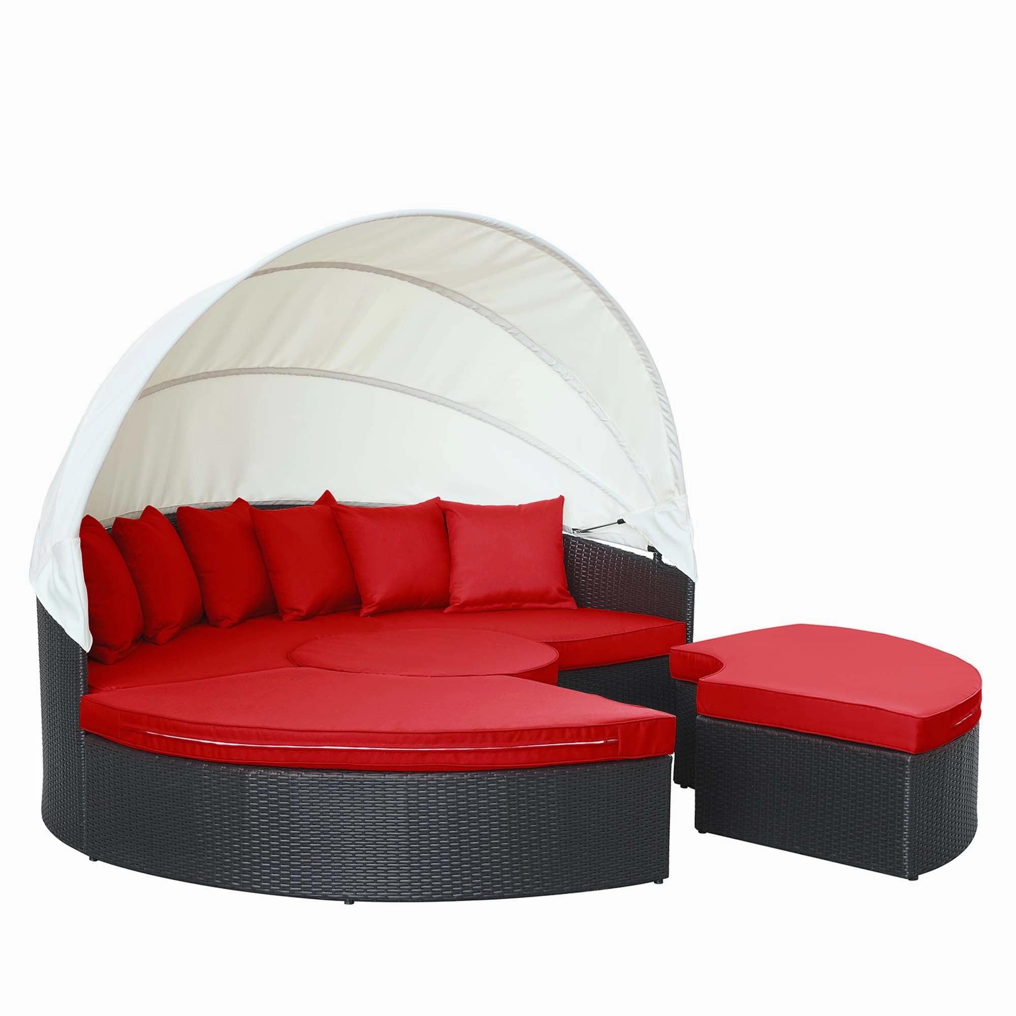 Quest Wicker Rattan Outdoor Patio Canopy Sectional Daybed by Modway