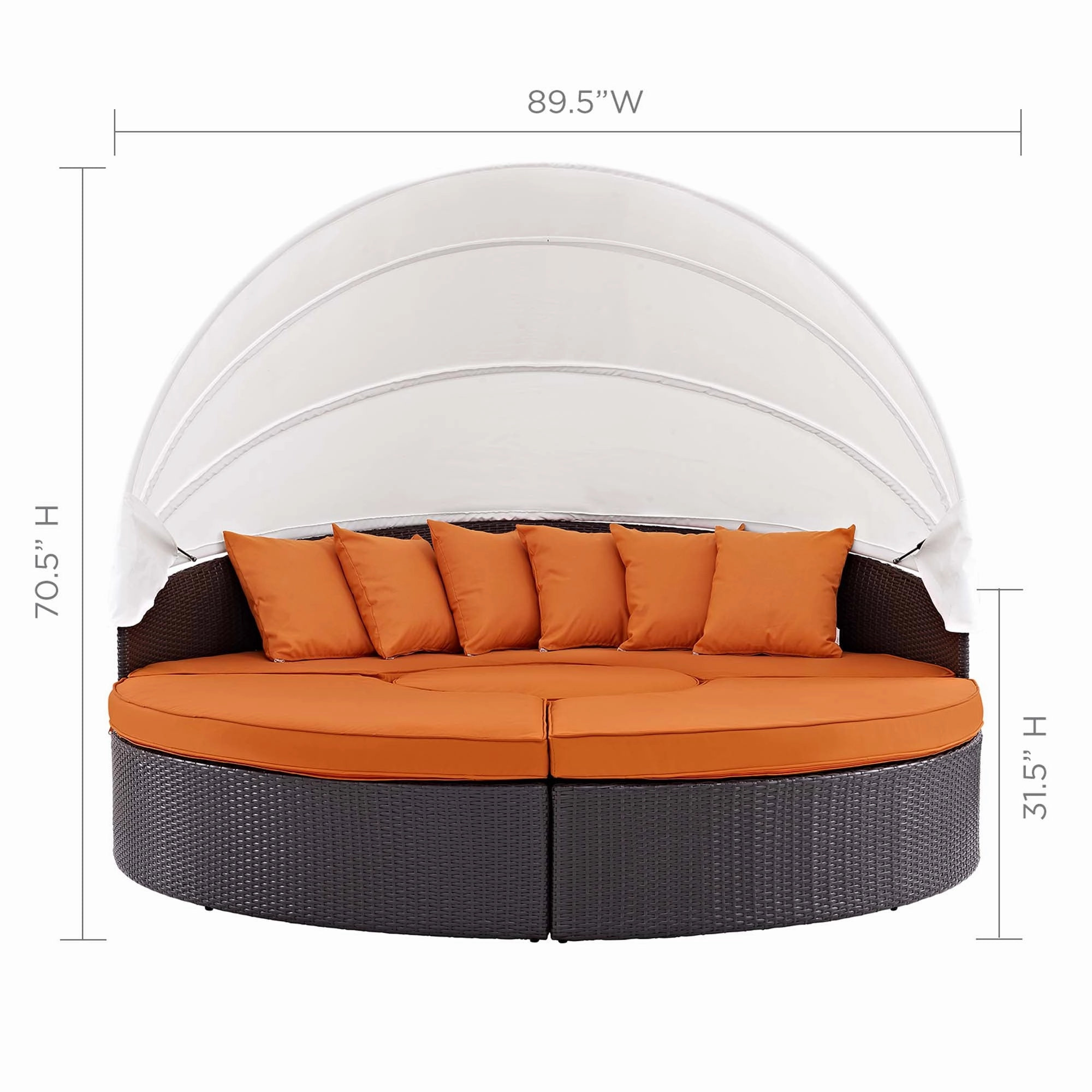 Quest Wicker Rattan Outdoor Patio Canopy Sectional Daybed by Modway