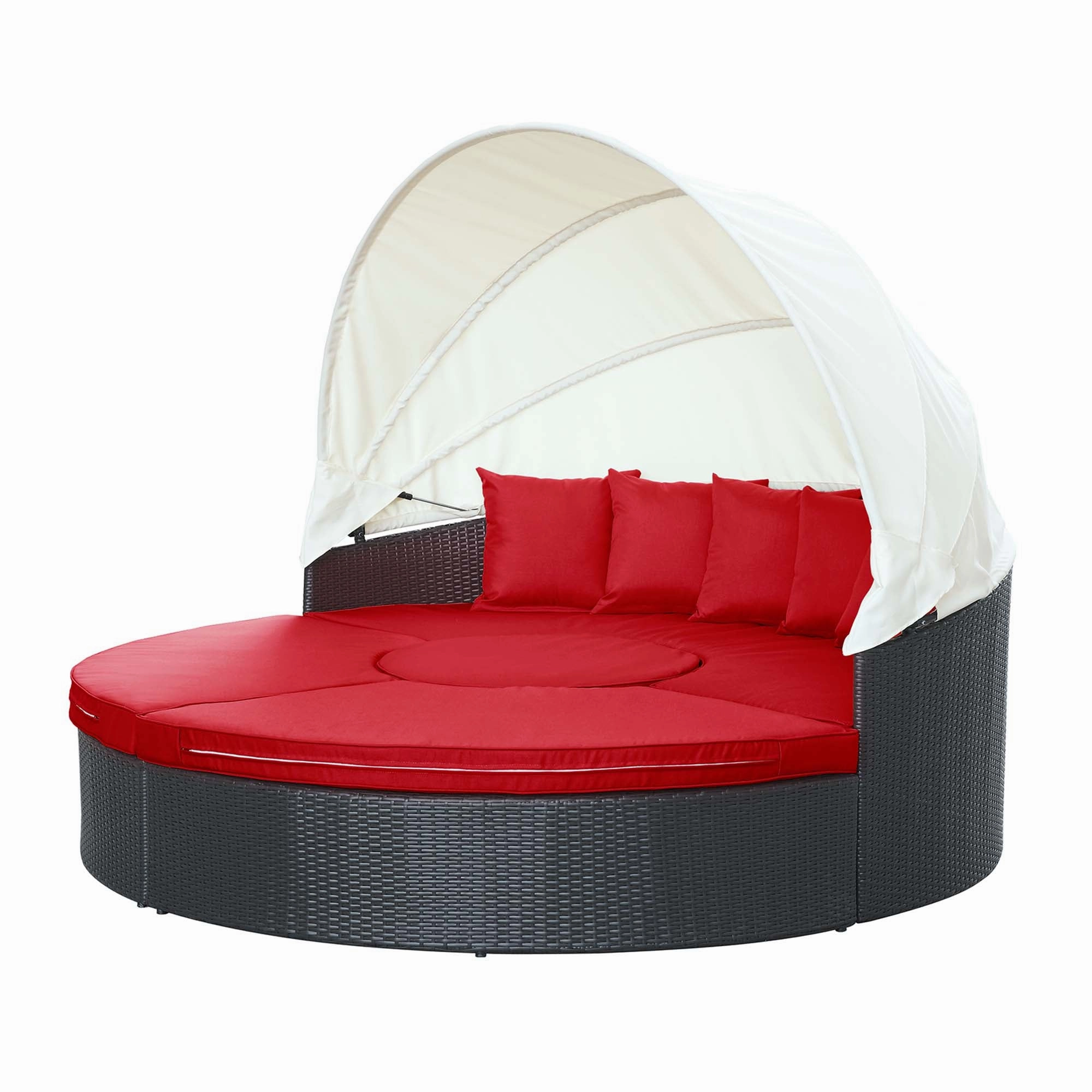 Quest Wicker Rattan Outdoor Patio Canopy Sectional Daybed by Modway