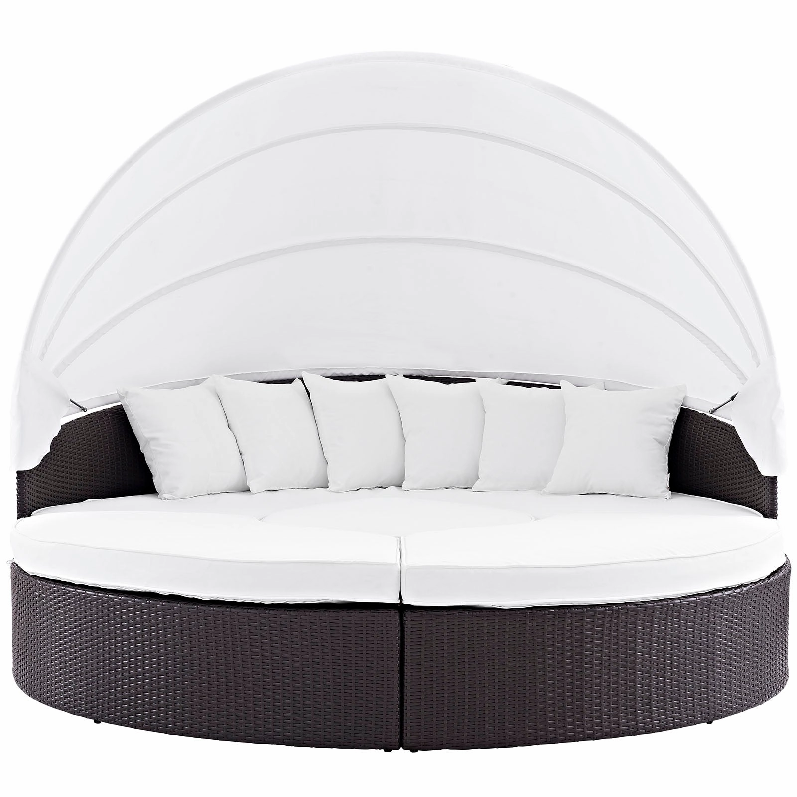 Quest Wicker Rattan Outdoor Patio Canopy Sectional Daybed by Modway