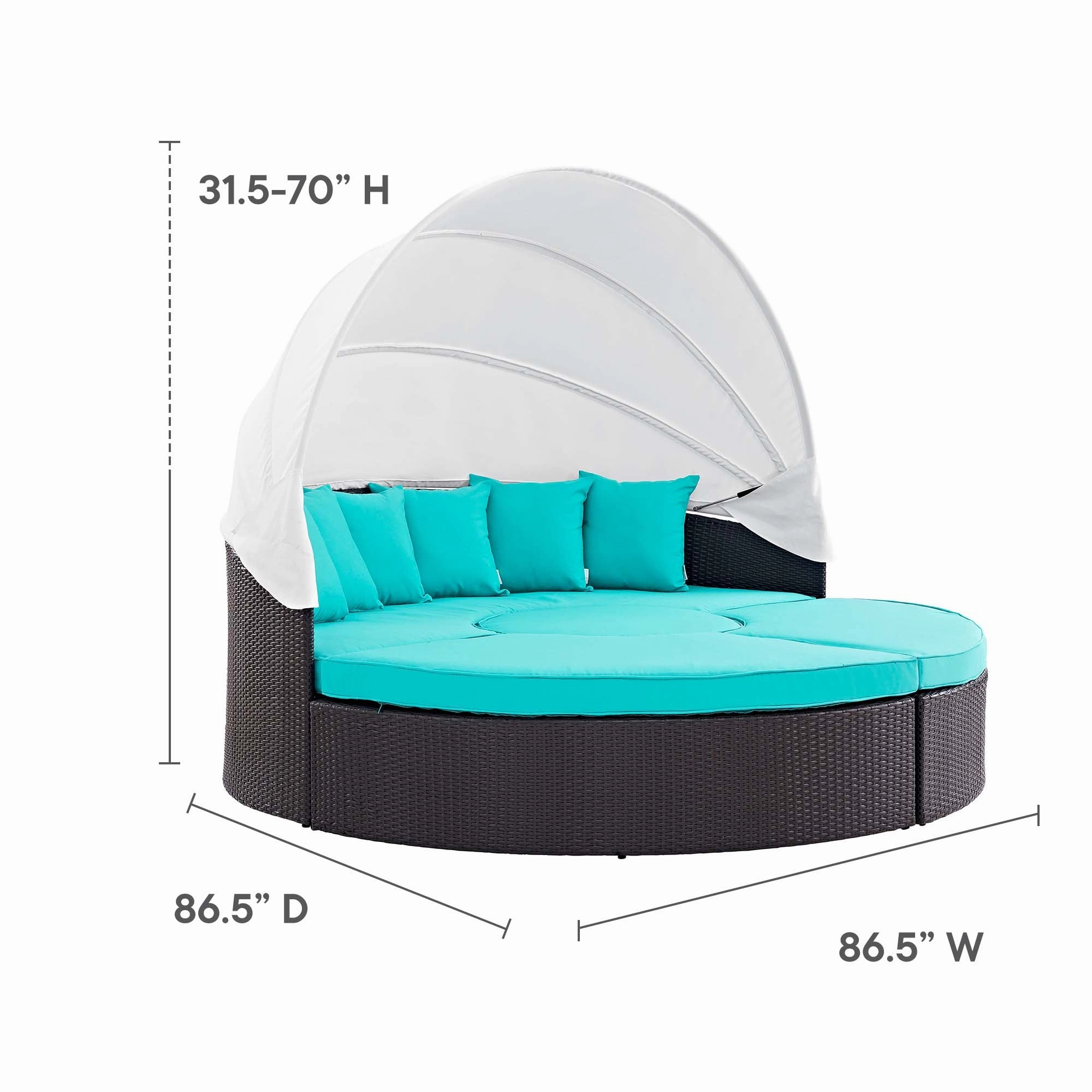 Quest Wicker Rattan Outdoor Patio Canopy Sectional Daybed by Modway