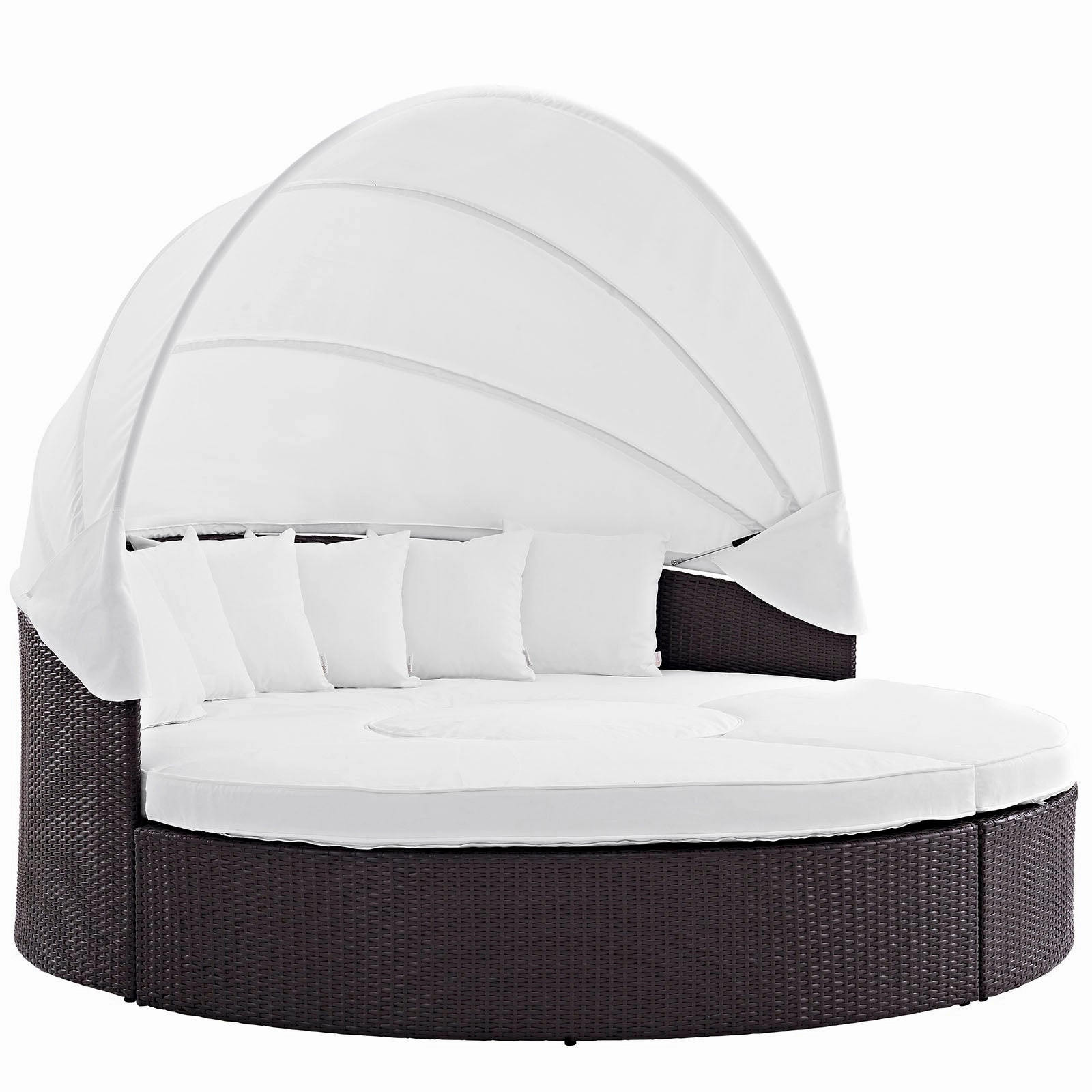 Quest Wicker Rattan Outdoor Patio Canopy Sectional Daybed by Modway