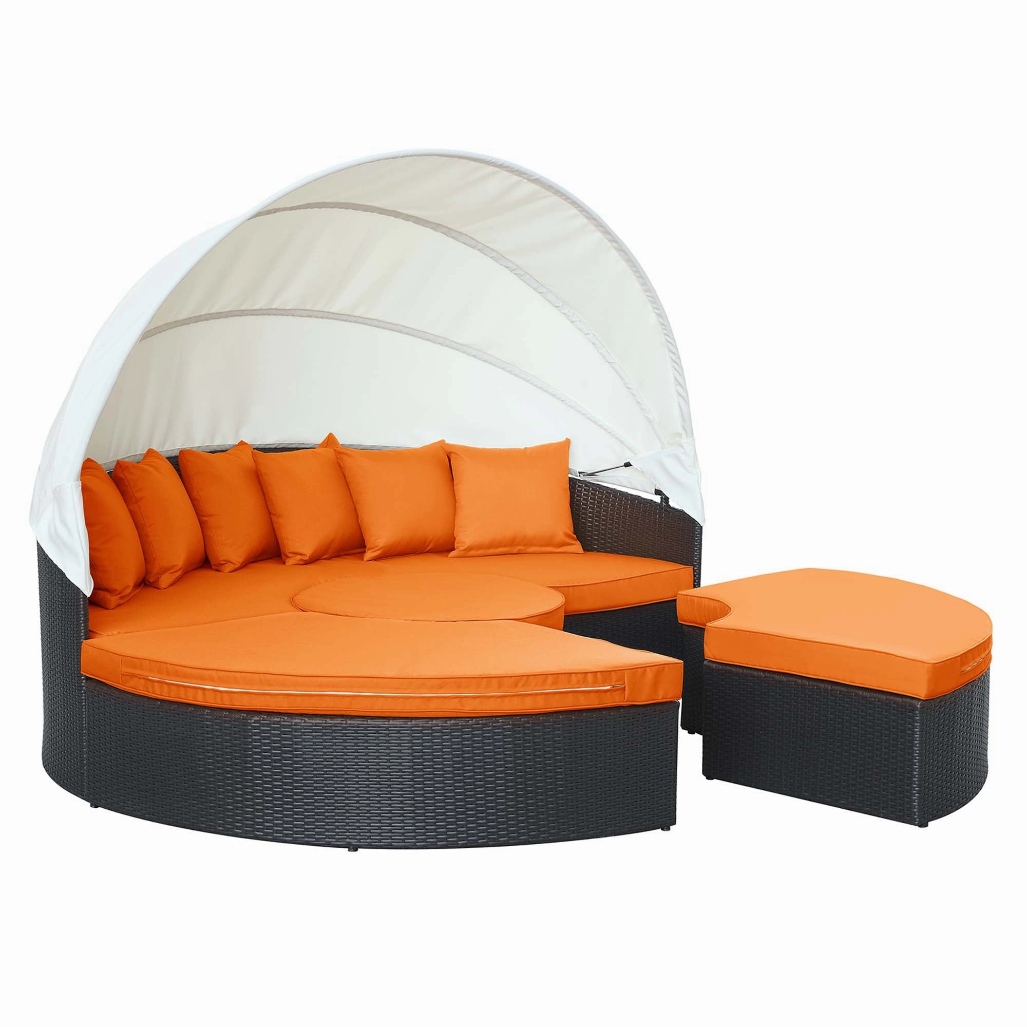 Quest Wicker Rattan Outdoor Patio Canopy Sectional Daybed by Modway