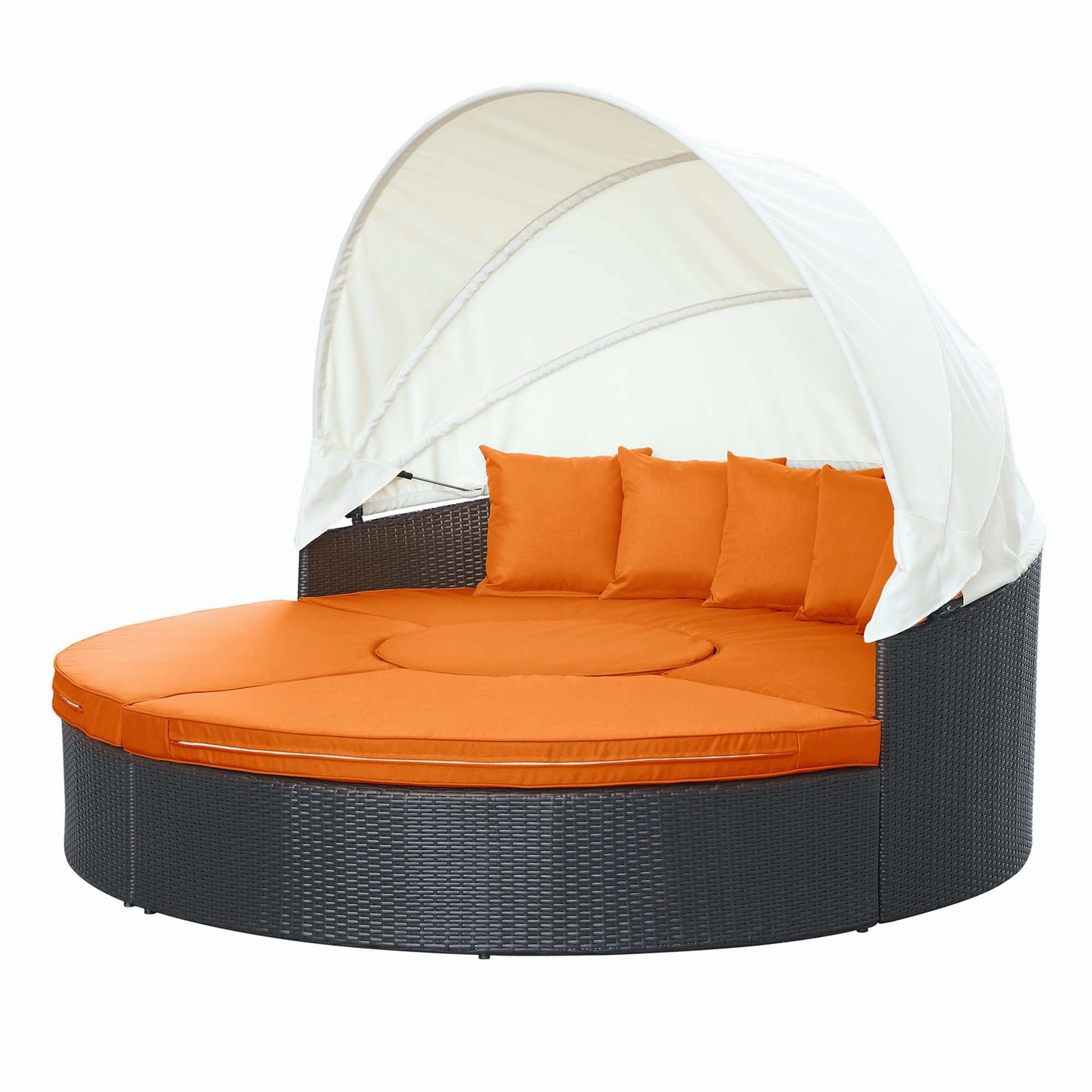 Quest Wicker Rattan Outdoor Patio Canopy Sectional Daybed by Modway
