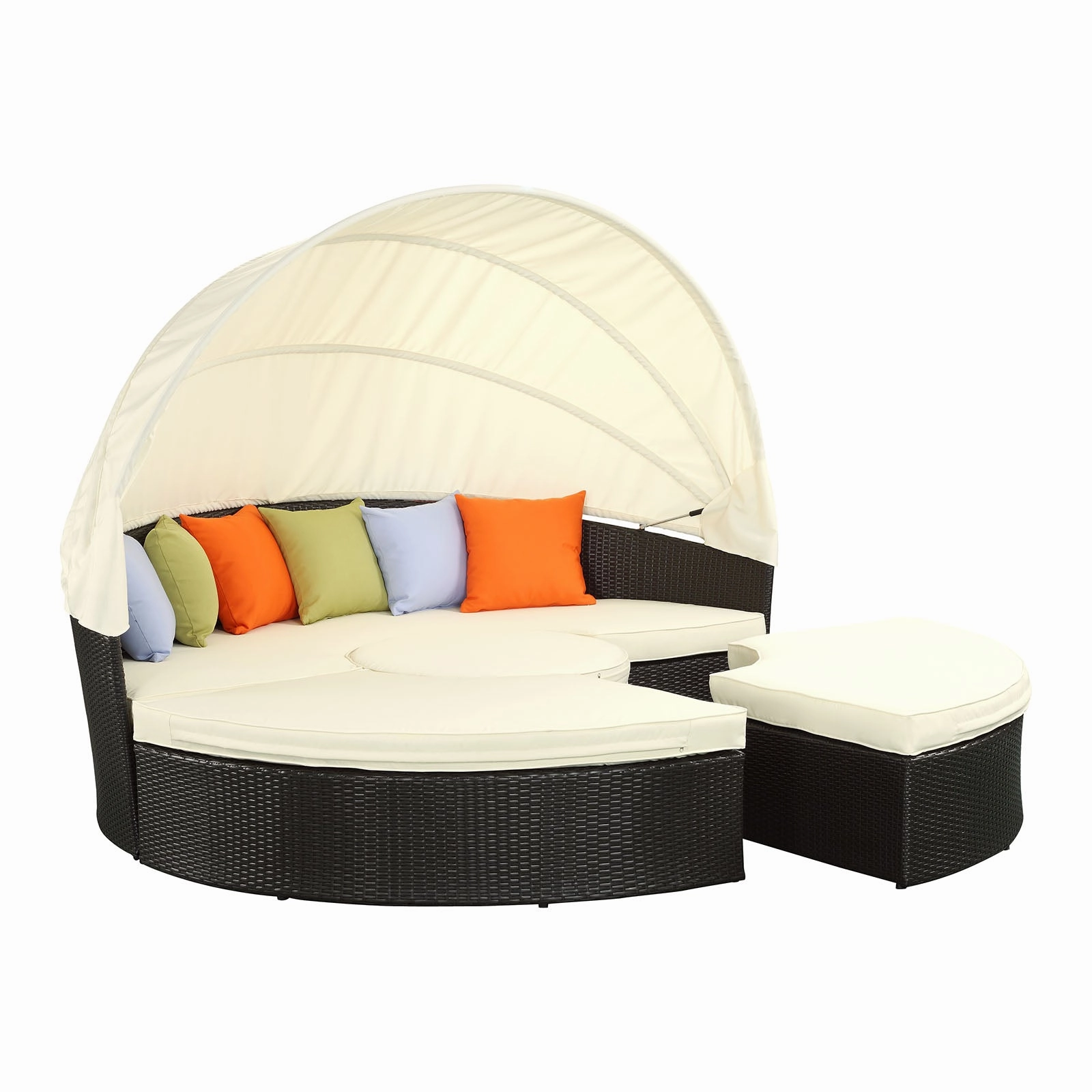 Quest Wicker Rattan Outdoor Patio Canopy Sectional Daybed by Modway