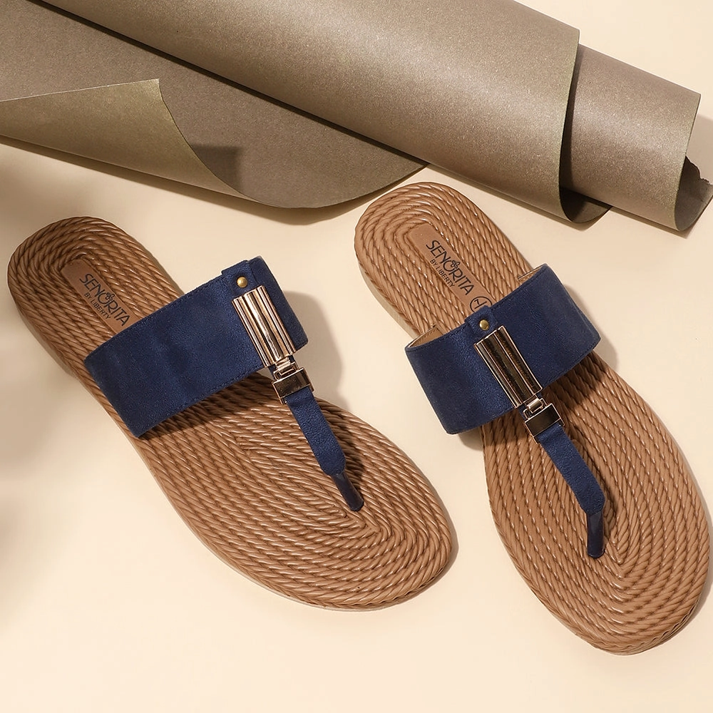 Senorita Casual Blue Slipper For Women M1-30 By Liberty