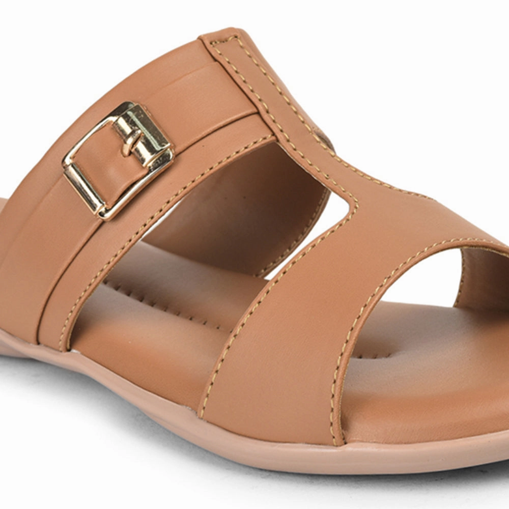 Senorita Casual Tan Slippers For Women MK-202 By Liberty