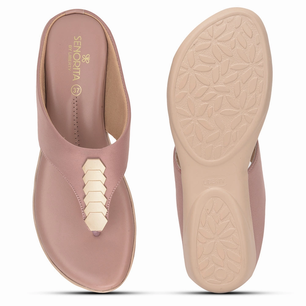 Senorita Formal Pink Flat Slipper For Women MK-201 By Liberty