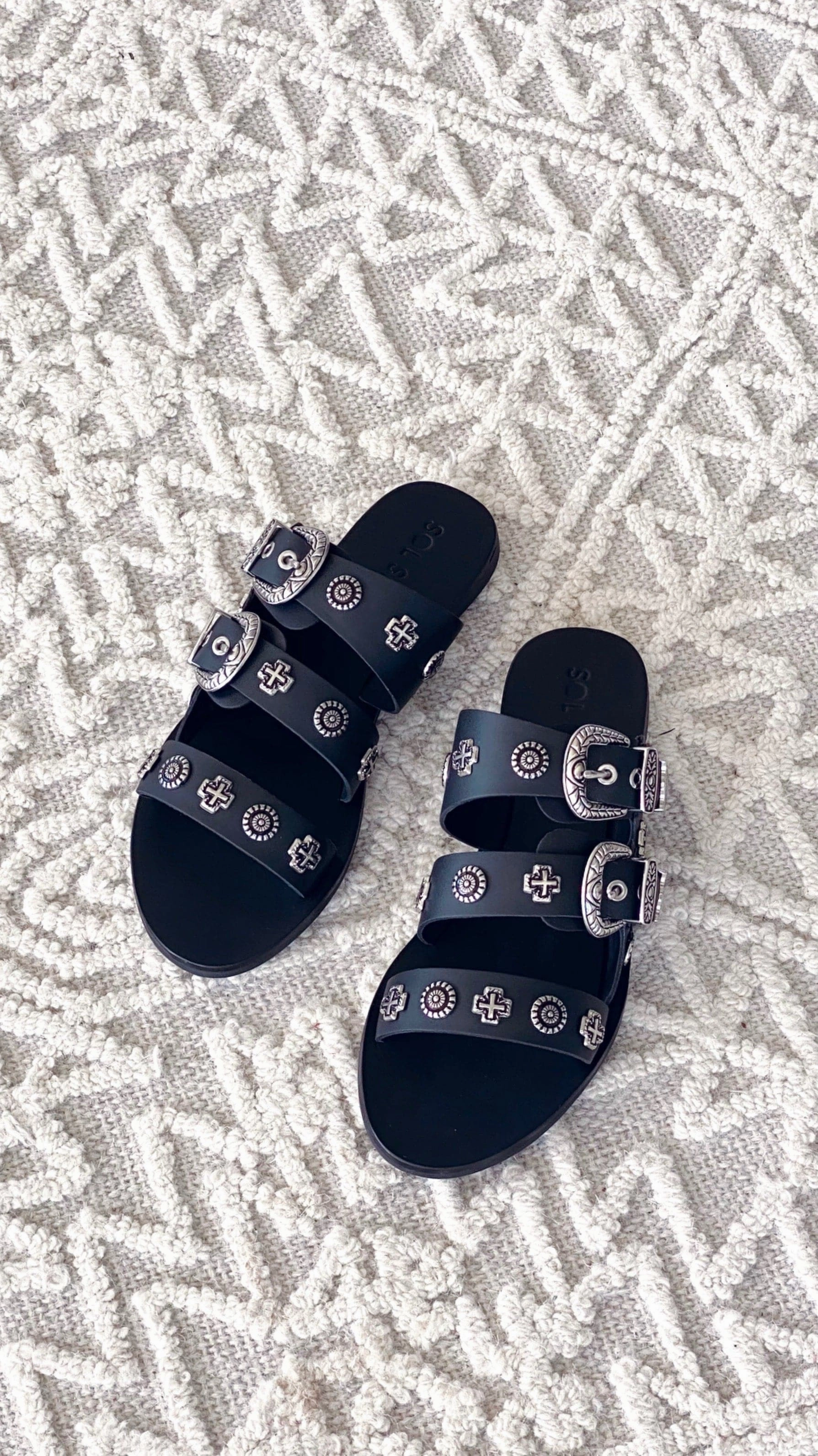 Sol Sana Eastwood Slide - Black Silver