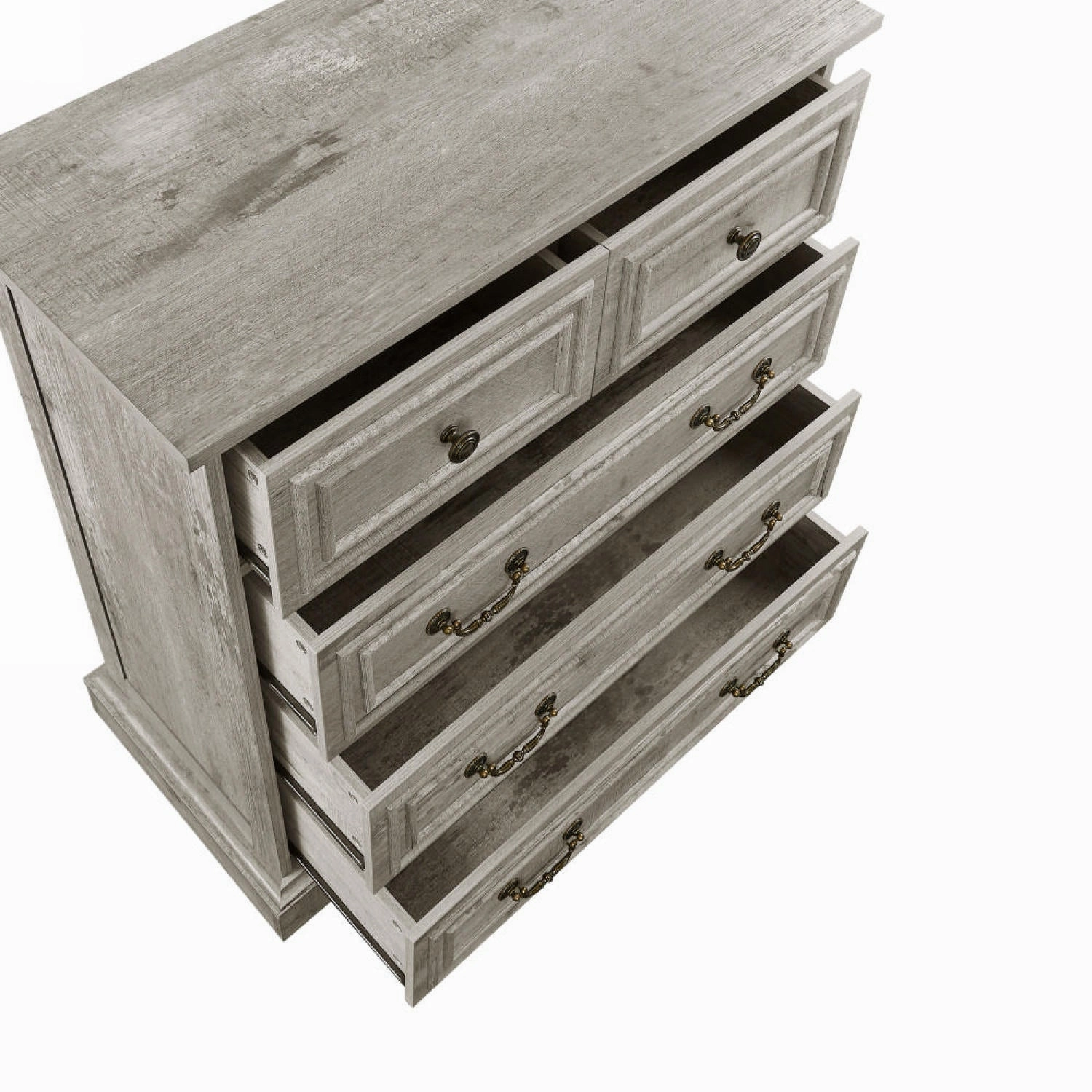 Streamdale Farmhouse 5-Drawer Dresser, Rustic White