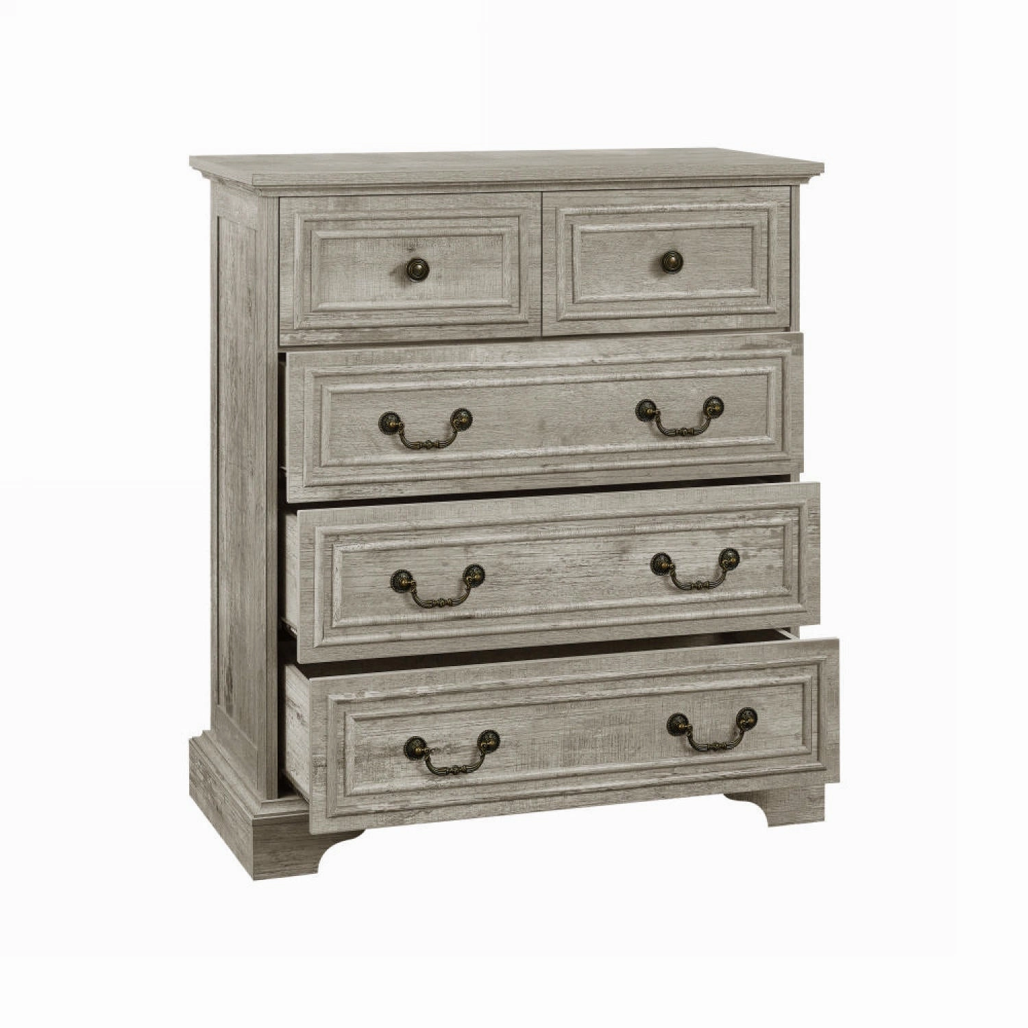 Streamdale Farmhouse 5-Drawer Dresser, Rustic White