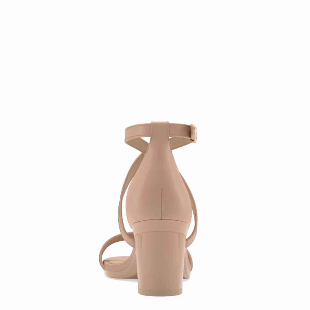 The Sandal - Latte Leather   Block Heel Kit 3 Latte