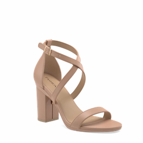 The Sandal - Latte Leather   Block Heel Kit 4 Latte