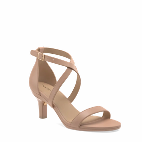 The Sandal - Latte Leather   Stiletto Heel Kit 3 Latte