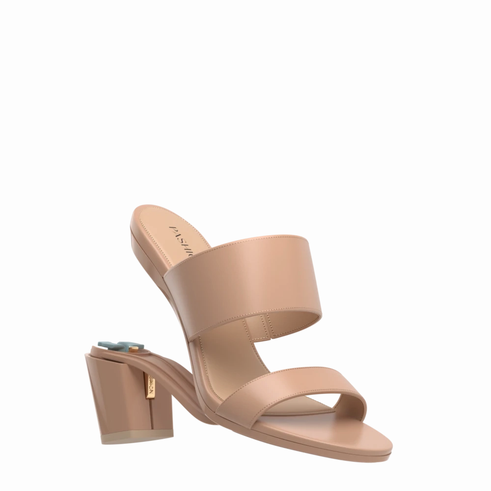 The Slide - Latte Leather 3 Block