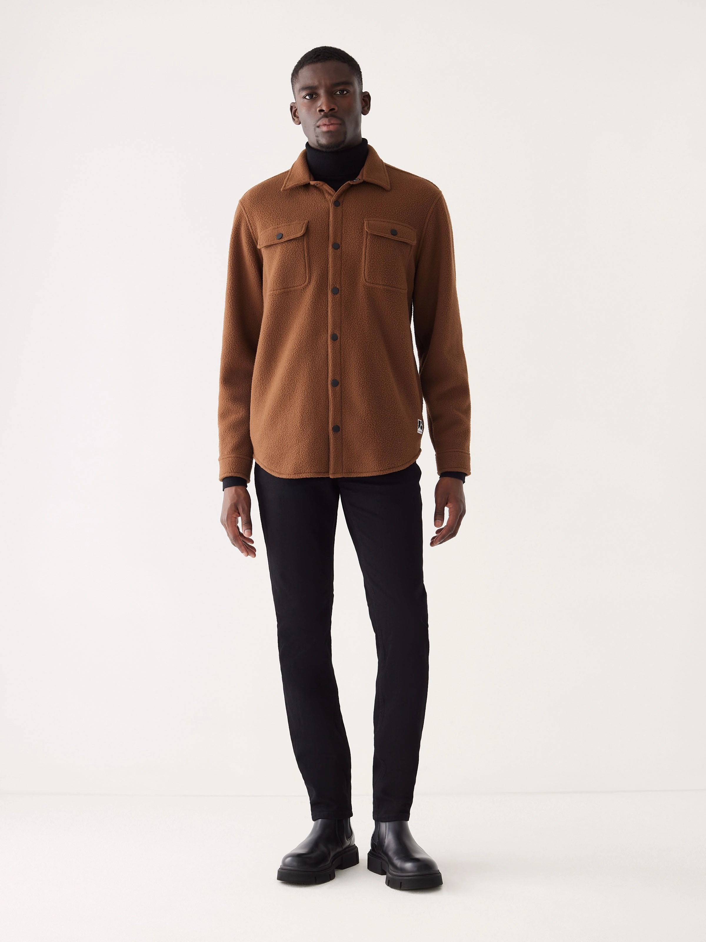 The Tundra Polar Fleece Overshirt in Cappuccino