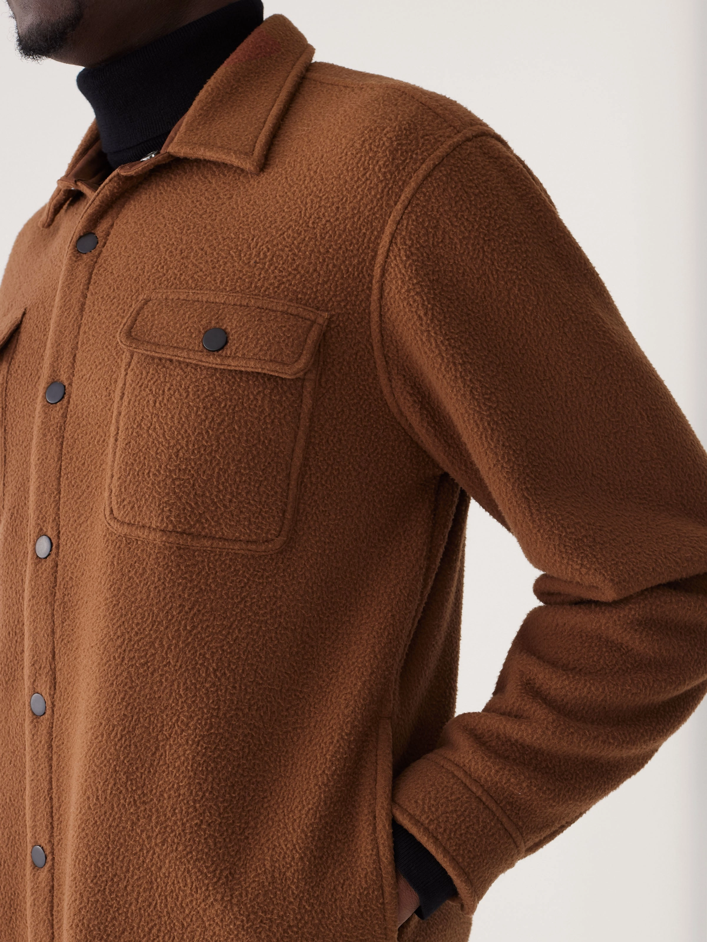 The Tundra Polar Fleece Overshirt in Cappuccino