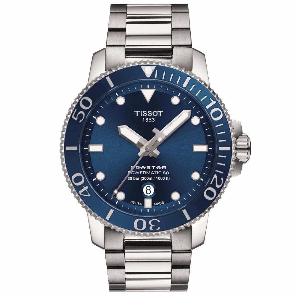 Tissot Seastar 1000 Powermatic 80 Blue Dial 43mm Automatic Gents Watch T1204071104103