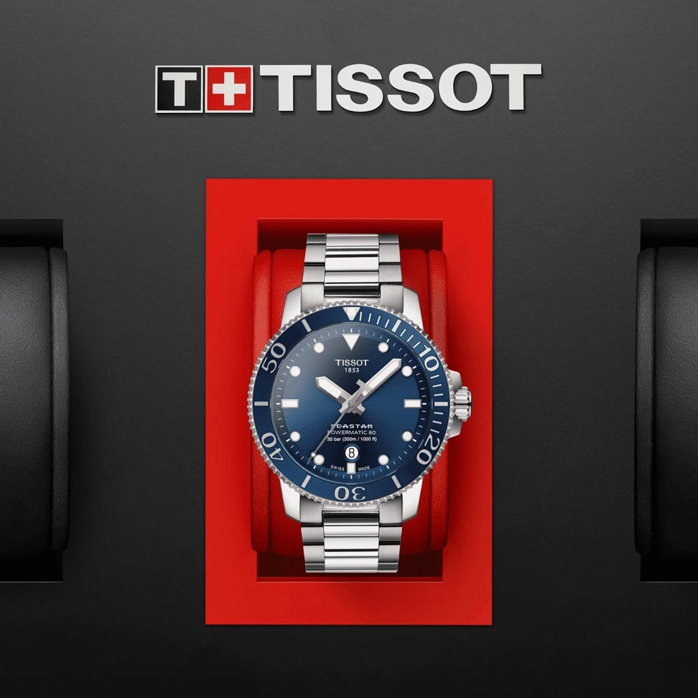 Tissot Seastar 1000 Powermatic 80 Blue Dial 43mm Automatic Gents Watch T1204071104103