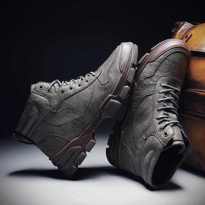 West Louis™ Brand Pattern Genuine Leather Boots
