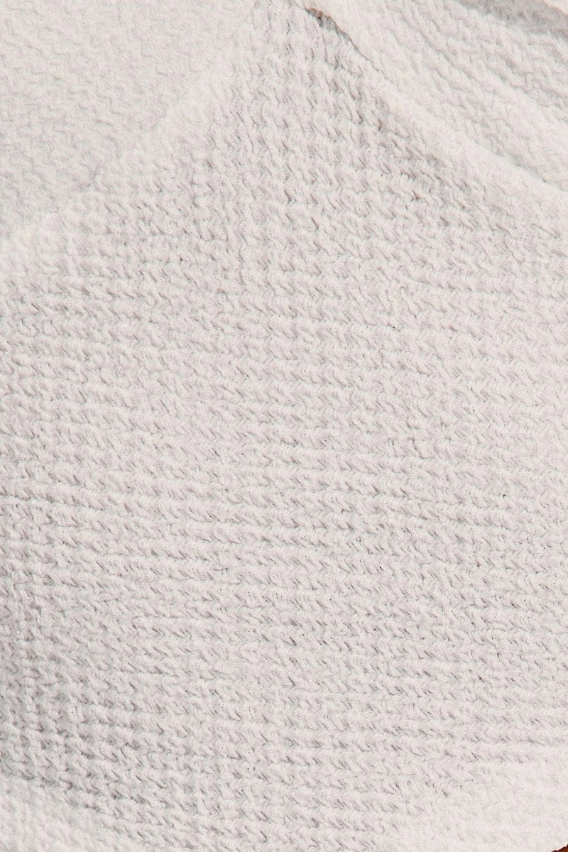 White Scarf Hem Twist Front Top